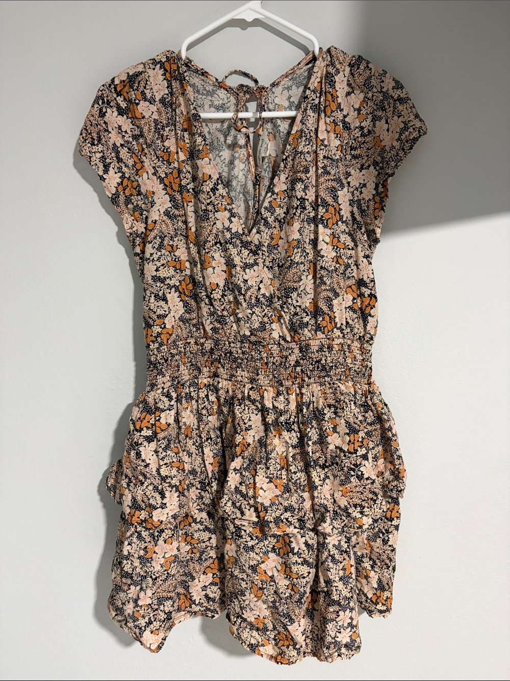 American Eagle Floral Smocked Waist Mini Dress